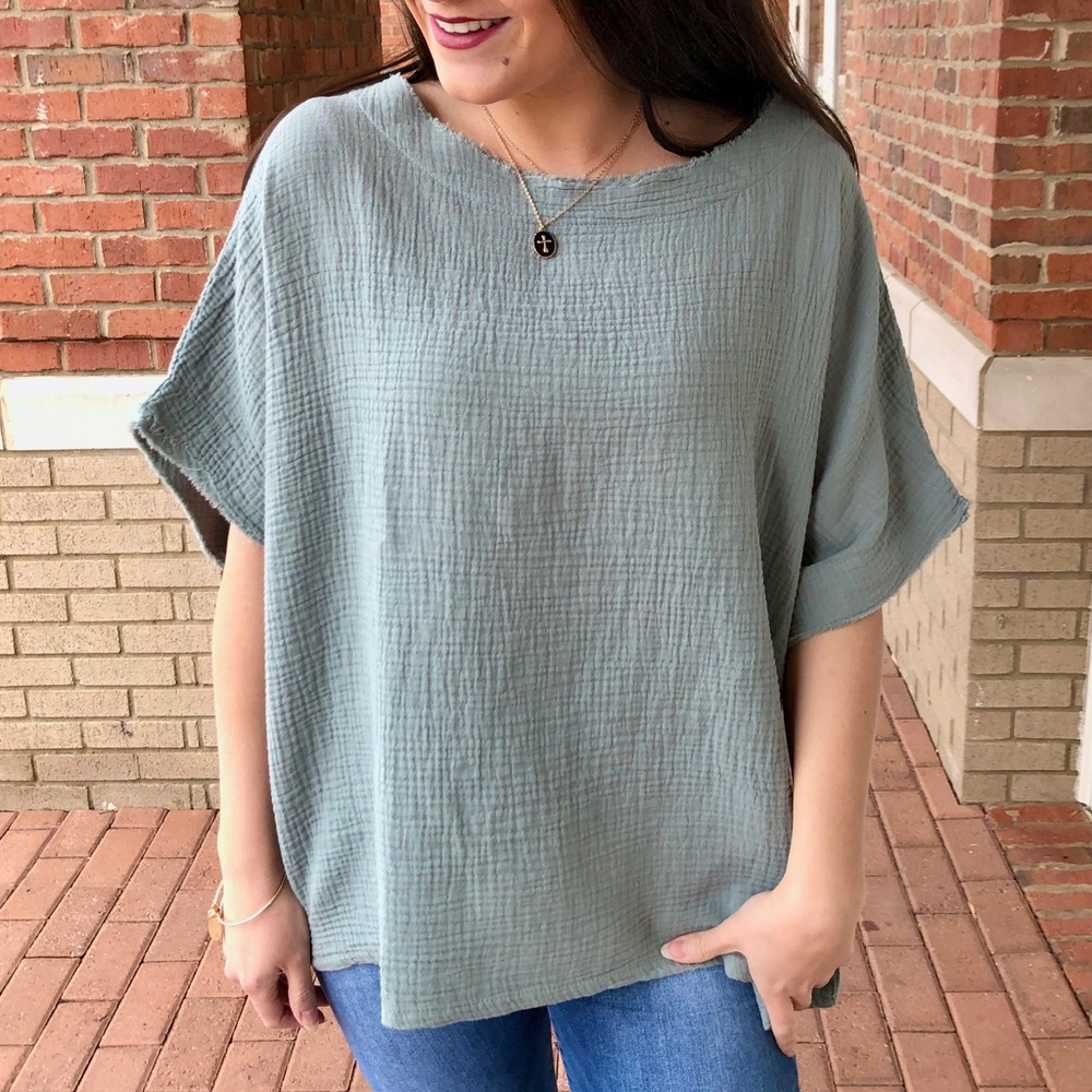 NWT Sage Green Poncho Top / Oversized Top